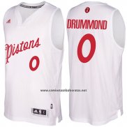 Camiseta Navidad 2016 Detroit Pistons Andre Drummond #0 Blanco