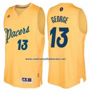 Camiseta Navidad 2016 Indiana Pacers Paul George #13 Amarillo
