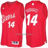 Camiseta Navidad 2016 Philadelphia 76ers Sergio Rodriguez #14 Rojo