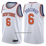 Camiseta New York Knicks Kristaps Porzingis #6 2017-18 Blanco