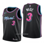 Camiseta Nino Miami Heat Dwyane Wade #3 Ciudad Negro