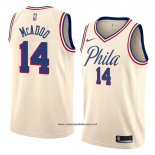 Camiseta Philadelphia 76ers James Michael Mcadoo #14 Ciudad 2018 Crema
