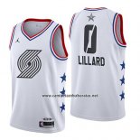 Camiseta All Star 2019 Portland Trail Blazers Damian Lillard #0 Blanco