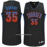Camiseta Ambiente Oklahoma City Thunder Kevin Durant #35 2015 Negro