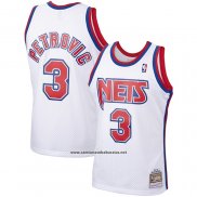 Camiseta Brooklyn Nets Drazen Petrovic #3 Mitchell & Ness 1992-93 Blanco