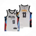 Camiseta Brooklyn Nets James Harden #13 Ciudad 2020-21 Blanco