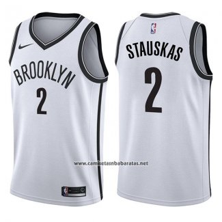 Camiseta Brooklyn Nets Nik Stauskas #2 Association 2017-18 Blanco