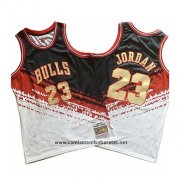 Camiseta Chicago Bulls Michael Jordan Mitchell & Ness Negro Rojo