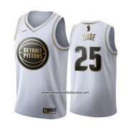 Camiseta Golden Edition Detroit Pistons Derrick Rose #25 2019-20 Blanco