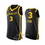 Camiseta Golden State Warriors Chris Paul #3 Ciudad Autentico 2023-24 Negro