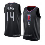 Camiseta Los Angeles Clippers Terance Mann 2019 20 #14 Statement 2019 Negro