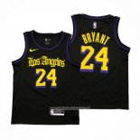 Camiseta Los Angeles Lakers Kobe Bryant #24 Ciudad 2019-20 Negro