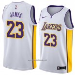 Camiseta Los Angeles Lakers Lebron James #23 Association 2017-18 Blanco