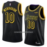 Camiseta Los Angeles Lakers Sviatoslav Mykhailiuk #10 Ciudad 2018 Negro