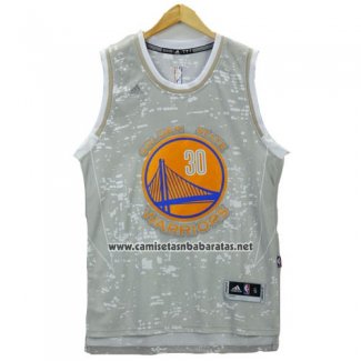 Camiseta Luces De La Ciudad Golden State Warriors Stephen Curry #30 Gris