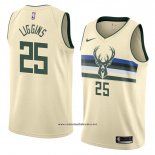 Camiseta Milwaukee Bucks Deandre Liggins #25 Ciudad 2018 Crema