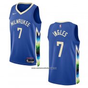 Camiseta Milwaukee Bucks Joe Ingles #7 Ciudad 2022-23 Azul