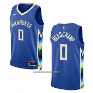 Camiseta Milwaukee Bucks Marjon Beauchamp #0 Ciudad 2022-23 Azul