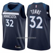 Camiseta Minnesota Timberwolves Karl-Anthony Towns #32 2017-18 Azul