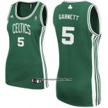 Camiseta Mujer Boston Celtics Kevin Garnett #5 Verde