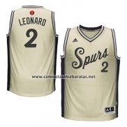 Camiseta Navidad 2015 San Antonio Spurs Kawhi Leonard #2 Blanco