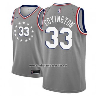 Camiseta Philadelphia 76ers Robert Covington #33 Ciudad 2018-19 Gris