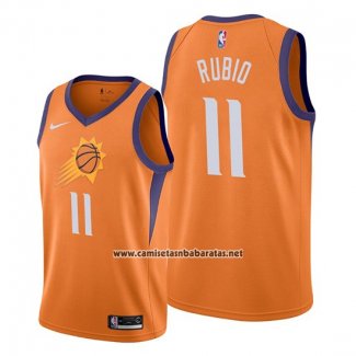 Camiseta Phoenix Suns Ricky Rubio #11 Statement Naranja