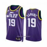 Camiseta Utah Jazz Luka Samanic #19 Classic 2023-24 Violeta