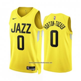 Camiseta Utah Jazz Talen Horton-Tucker #0 Icon 2022-23 Amarillo
