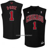 Camiseta Apodo Chicago Bulls D-Rose #1 Negro