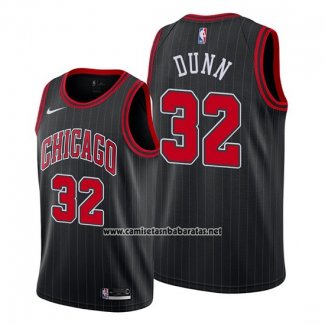 Camiseta Chicago Bulls Kris Dunn #32 Statement Edition Negro