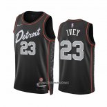 Camiseta Detroit Pistons Jaden Ivey #23 Ciudad 2023-24 Negro