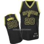 Camiseta Electricidad Moda San Antonio Spurs Manu Ginobili #20 Negro