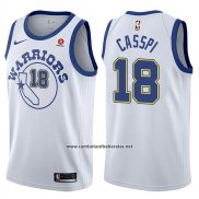 Camiseta Golden State Warriors Omri Casspi #18 Hardwood Classic 2017-18 Blanco