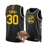 Camiseta Golden State Warriors Stephen Curry #30 Ciudad 2022 NBA Finals Negro