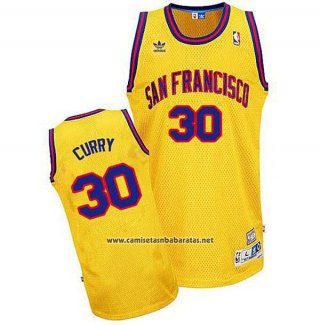 Camiseta Golden State Warriors Stephen Curry #30 Retro Amarillo