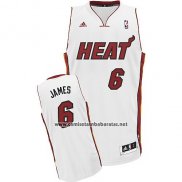Camiseta Miami Heat Lebron James #6 Blanco