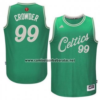 Camiseta Navidad 2015 Boston Celtics Jae Crowder #99 Verde