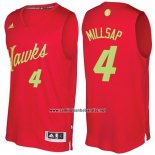Camiseta Navidad 2016 Atlanta Hawks Paul Millsap #4 Rojo