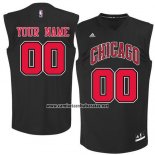 Camiseta Negro Moda Chicago Bulls Adidas Personalizada Negro