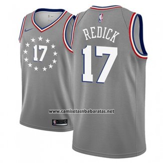 Camiseta Philadelphia 76ers J.j. Redick #17 Ciudad 2018-19 Gris