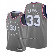 Camiseta Philadelphia 76ers Tobias Harris #33 Ciudad Gris
