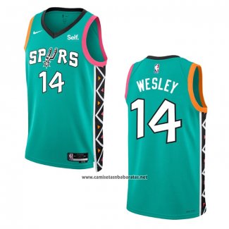 Camiseta San Antonio Spurs Blake Wesley #14 Ciudad 2022-23 Verde