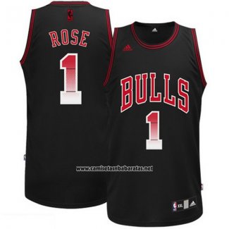 Camiseta Ambiente Chicago Bulls Derrick Rose #1 Negro