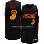 Camiseta Ambiente Miami Heat Dwyane Wade #3 Negro