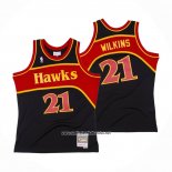 Camiseta Atlanta Hawks Dominique Wilkins #21 Mitchell & Ness 1986-87 Negro