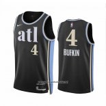 Camiseta Atlanta Hawks Kobe Bufkin #4 Ciudad 2023-24 Negro