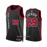 Camiseta Chicago Bulls Quenton Jackson #29 Ciudad 2023-24 Negro