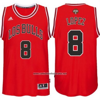 Camiseta Chicago Bulls Robin Lopez #8 Rojo