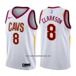 Camiseta Cleveland Cavaliers Jordan Clarkson #8 Association 2017-18 Blanco